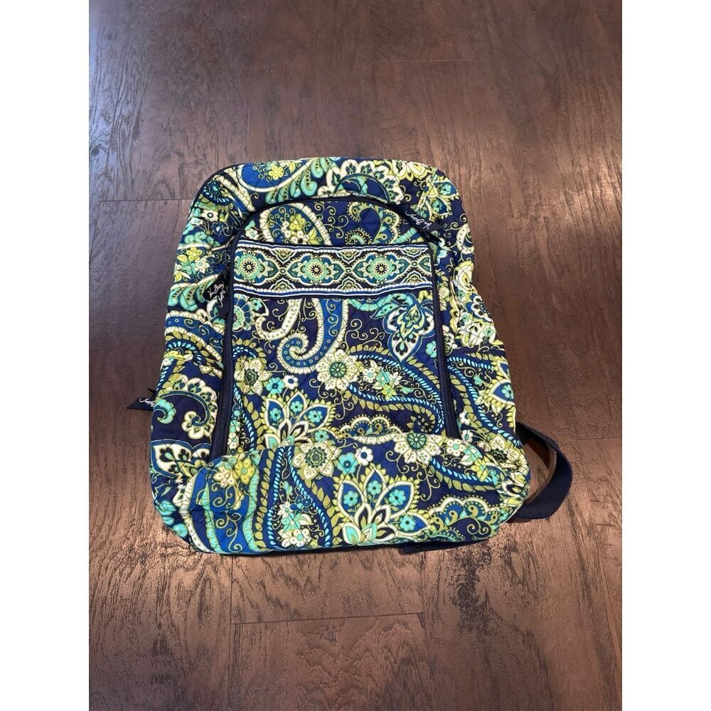 Vera Bradley Backpack‎ With Laptop Compartment. Green/Blue Paisley.